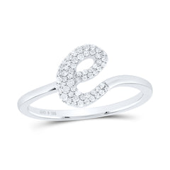 1/6CTW-DIA P1 GIFT INITIAL "E" LADIES RING