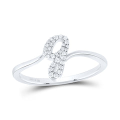 1/10CTW-DIA P1 GIFT INITIAL "G" LADIES RING
