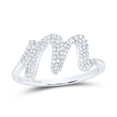 1/4CTW-DIA P1 GIFT INITIAL "M" LADIES RING