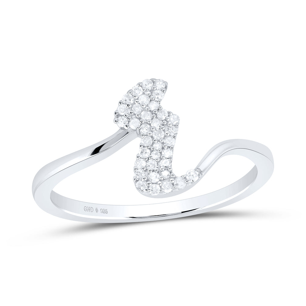 1/8CTW-DIA P1 GIFT INITIAL "R" LADIES  RING
