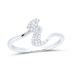 1/8CTW-DIA P1 GIFT INITIAL "R" LADIES  RING