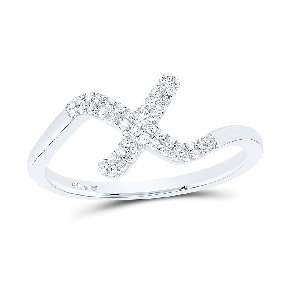 1/8CTW-DIA P1 GIFT INITIAL "X" LADIES RING