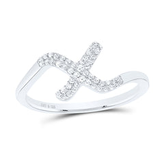 1/8CTW-DIA P1 GIFT INITIAL "X" LADIES RING