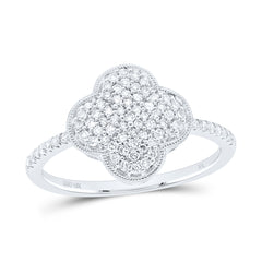 10k Gold 1/3 CTW-Natural Diamond Gift Clover Ladies Ring Gram