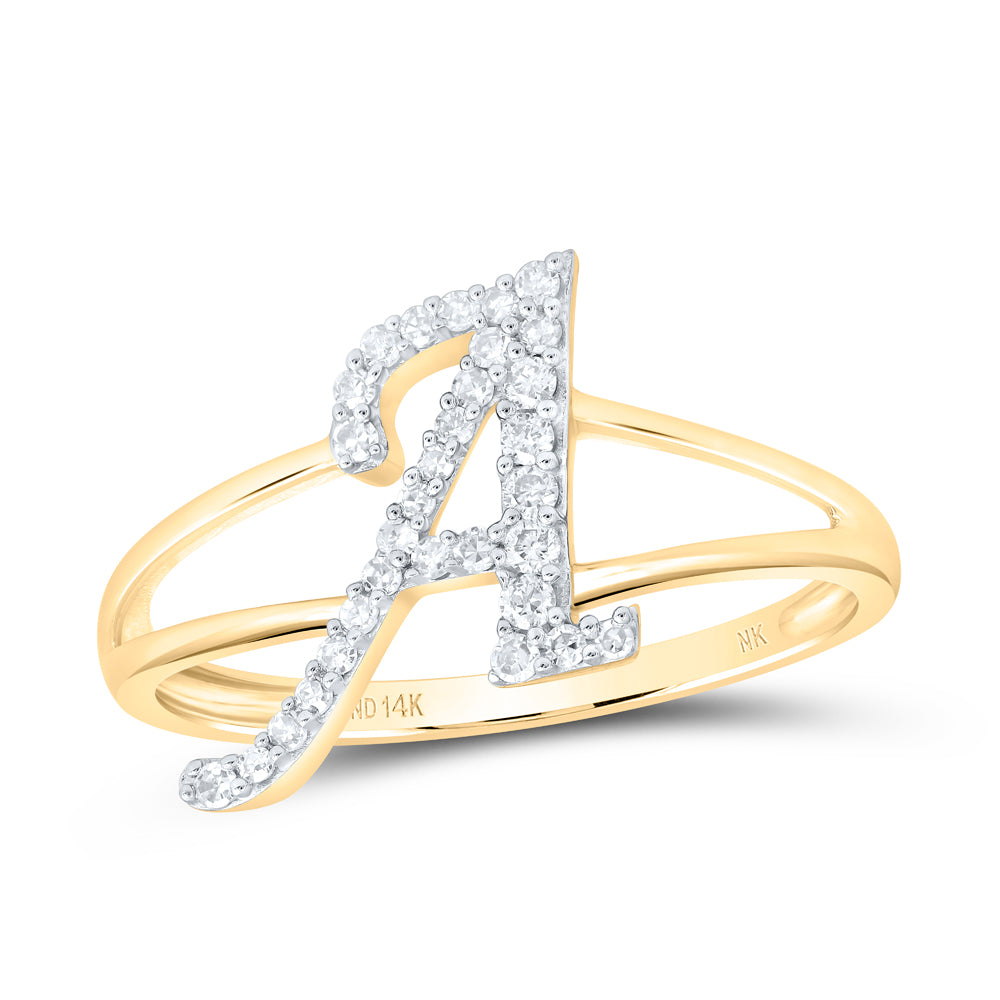 1/5CTW-DIA NK GIFT INITIAL "A" LADIES RING