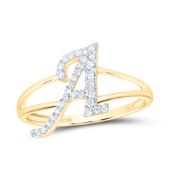 1/5CTW-DIA NK GIFT INITIAL "A" LADIES RING