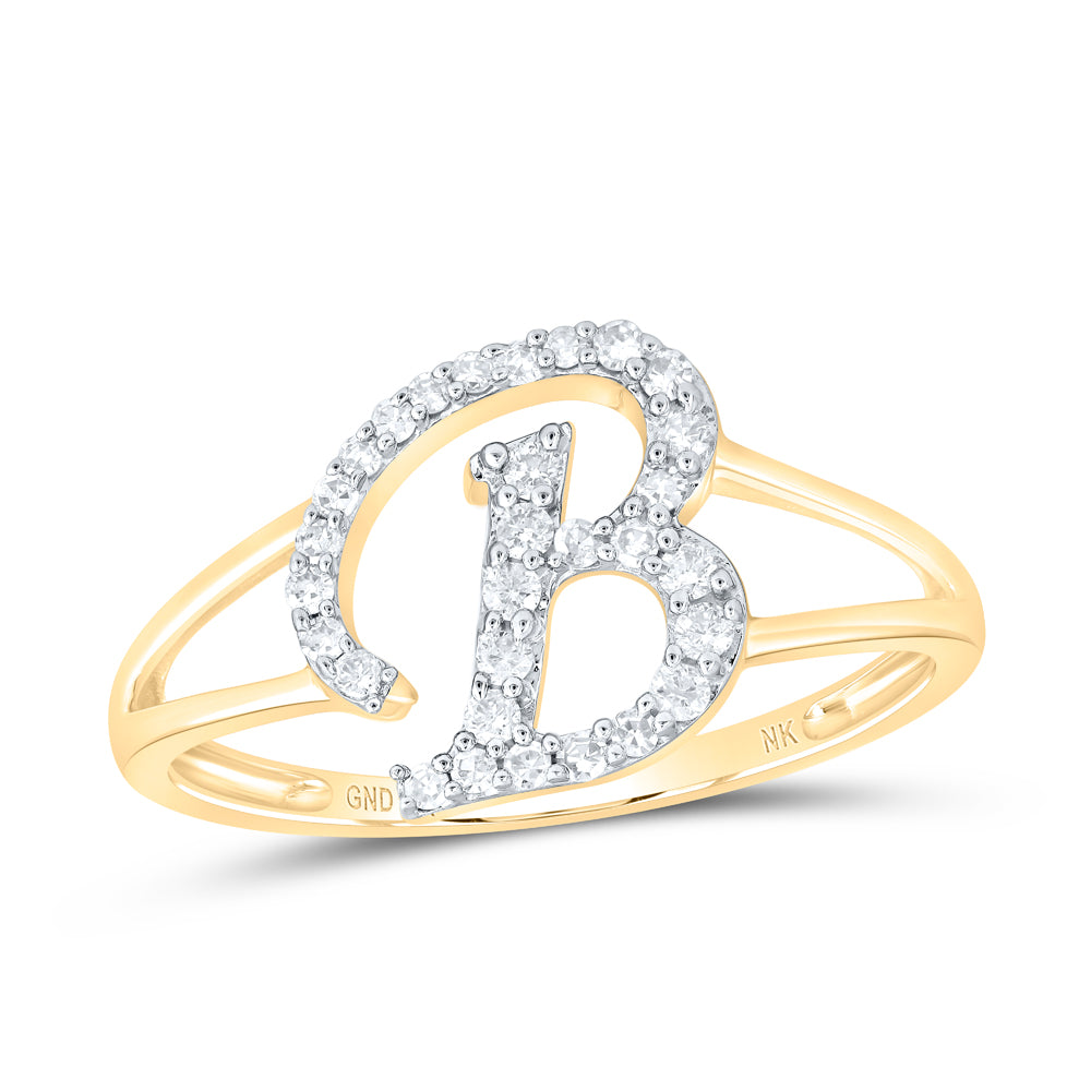 1/5CTW-DIA NK GIFT INITIAL "B" LADIES RING