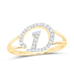 1/6CTW-DIA NK GIFT INITIAL "D" LADIES RING
