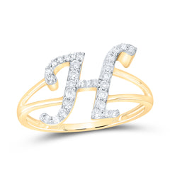 1/4CTW-DIA NK GIFT INITIAL "H" LADIES RING