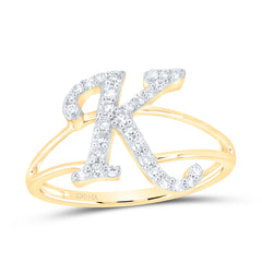 1/4CTW-DIA NK GIFT INITIAL "K" LADIES RING