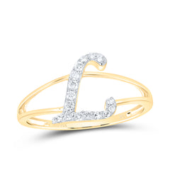 1/8CTW-DIA NK GIFT INITIAL "L" LADIES RING
