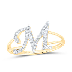 1/5CTW-DIA NK GIFT INITIAL "M" LADIES RING