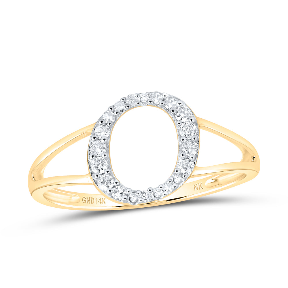 1/6CTW-DIA NK GIFT INITIAL "O" LADIES RING