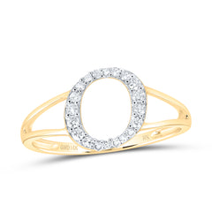 1/6CTW-DIA NK GIFT INITIAL "O" LADIES RING