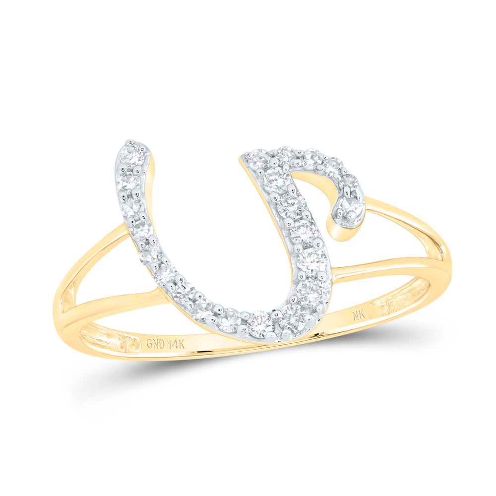 1/6CTW-DIA NK GIFT INITIAL "U" LADIES RING