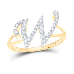 1/4CTW-DIA NK GIFT INITIAL "W" LADIES RING