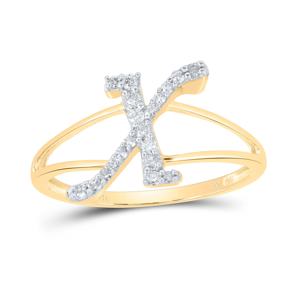 1/6CTW-DIA NK GIFT INITIAL "X" LADIES RING