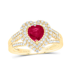 1/2CTW-DIA ANA M 6X6MM HEART-RU NAT GEM RING