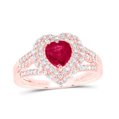 1/2CTW-DIA ANA M 6X6MM HEART-RU NAT GEM RING