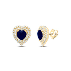 5/8CTW-DIA ANA M 6X6MM HEART-BS NAT GEM EARRING