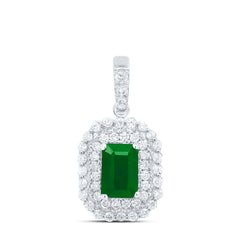 14k Gold 1/3 CTW-Natural Diamond 6X4MM Em-Em Natural Gemstone Pendant Gram
