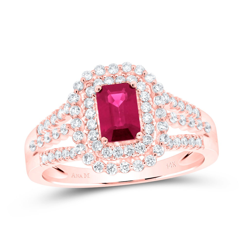 1/2CTW-DIA ANA M 6X4MM EM-RU NAT GEM RING