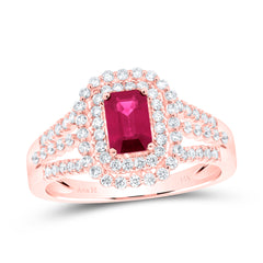 1/2CTW-DIA ANA M 6X4MM EM-RU NAT GEM RING