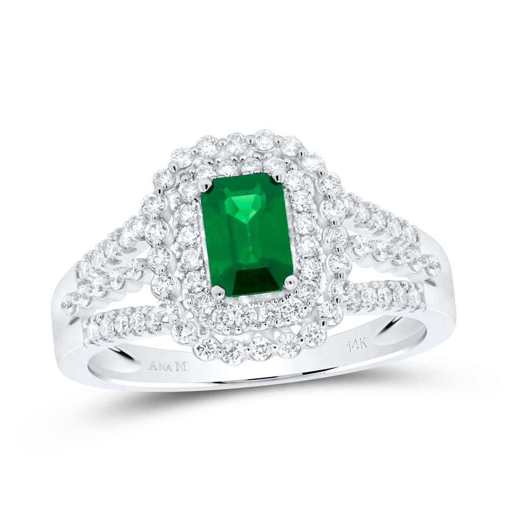 1/2CTW-DIA ANA M 6X4MM EM-EM NAT GEM RING