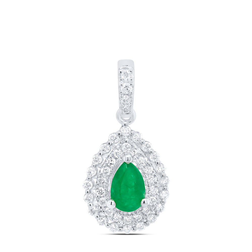 1/4CTW-DIA ANA M 6X4MM PEAR-EM NAT GEM PENDANT