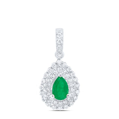 1/4CTW-DIA ANA M 6X4MM PEAR-EM NAT GEM PENDANT