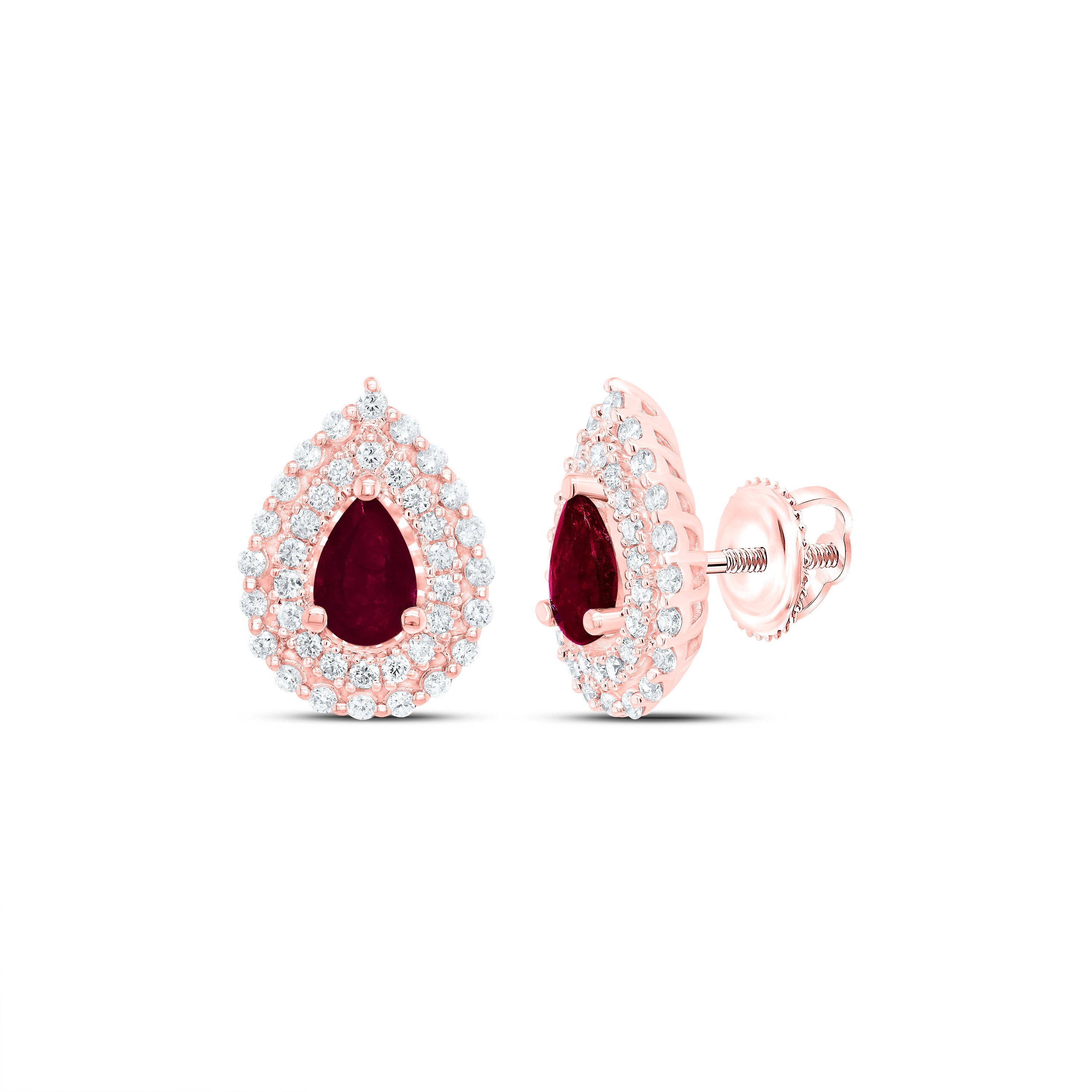 1/2CTW-DIA ANA M 6X4MM PEAR-RU NAT GEM EARRING