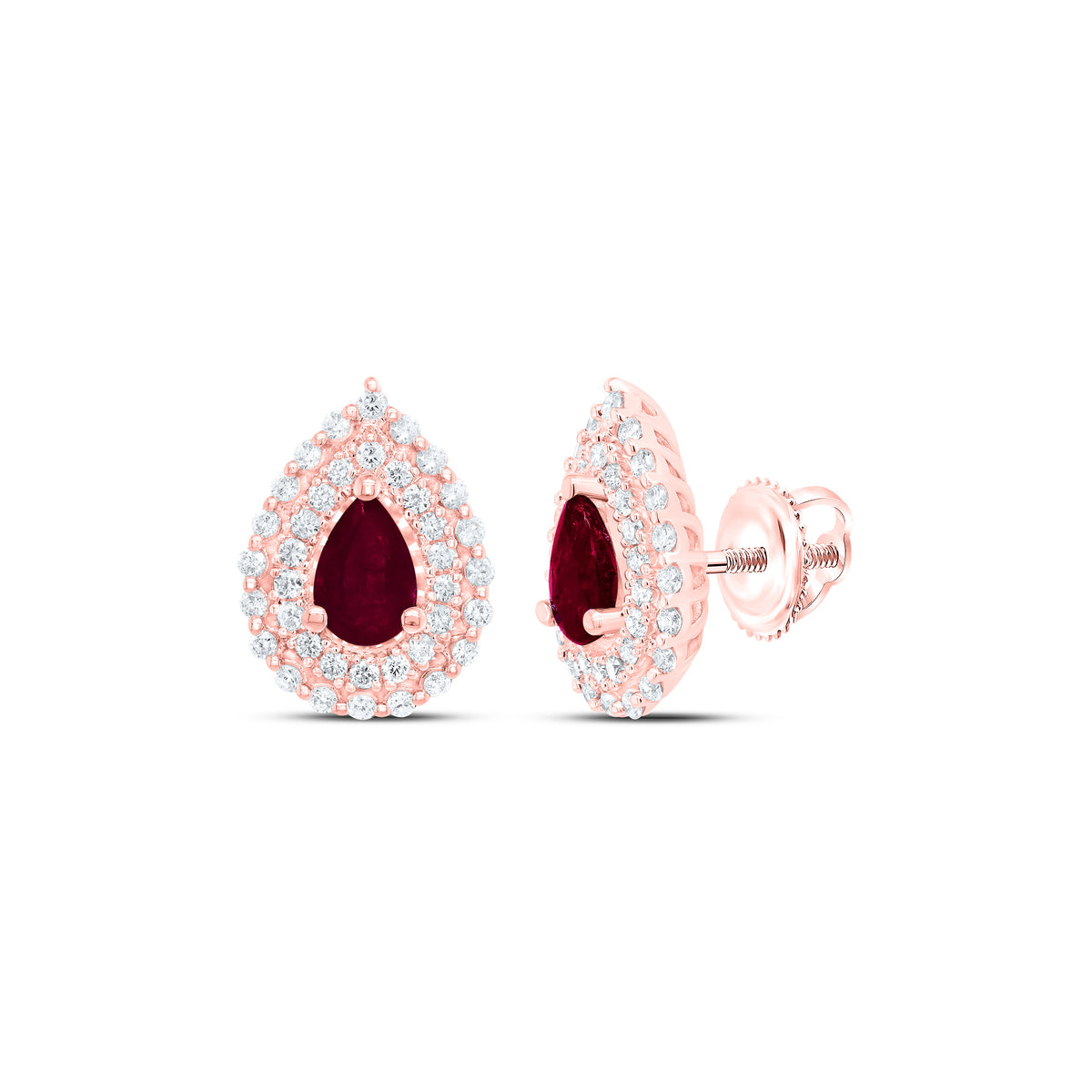 1/2CTW-DIA ANA M 6X4MM PEAR-RU NAT GEM EARRING