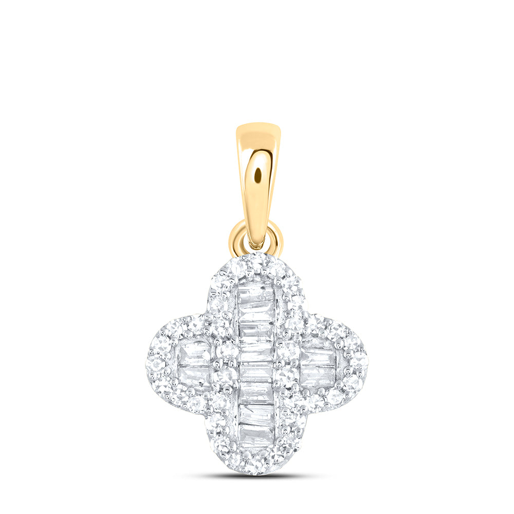 1/5CTW-DIA NK GIFT CLOVER PENDANT