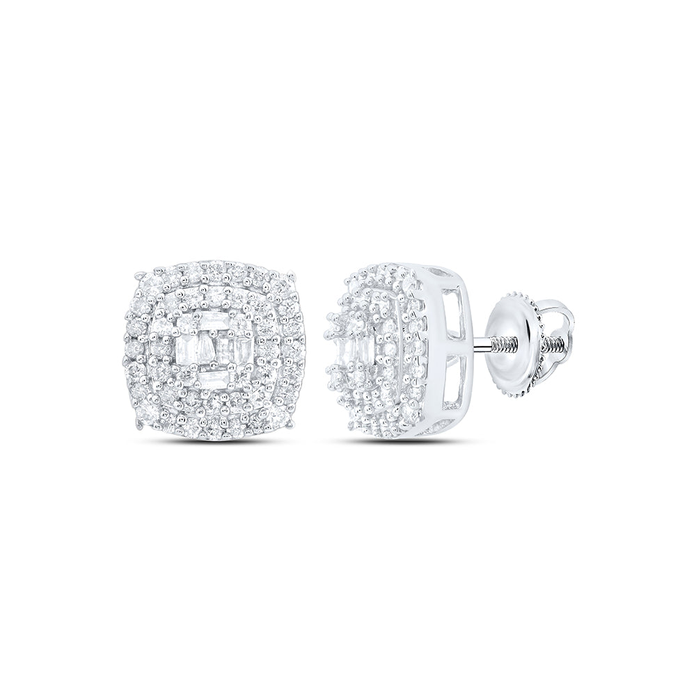 1/2CTW-DIA CN FASHION CUSHION STUD EARRING