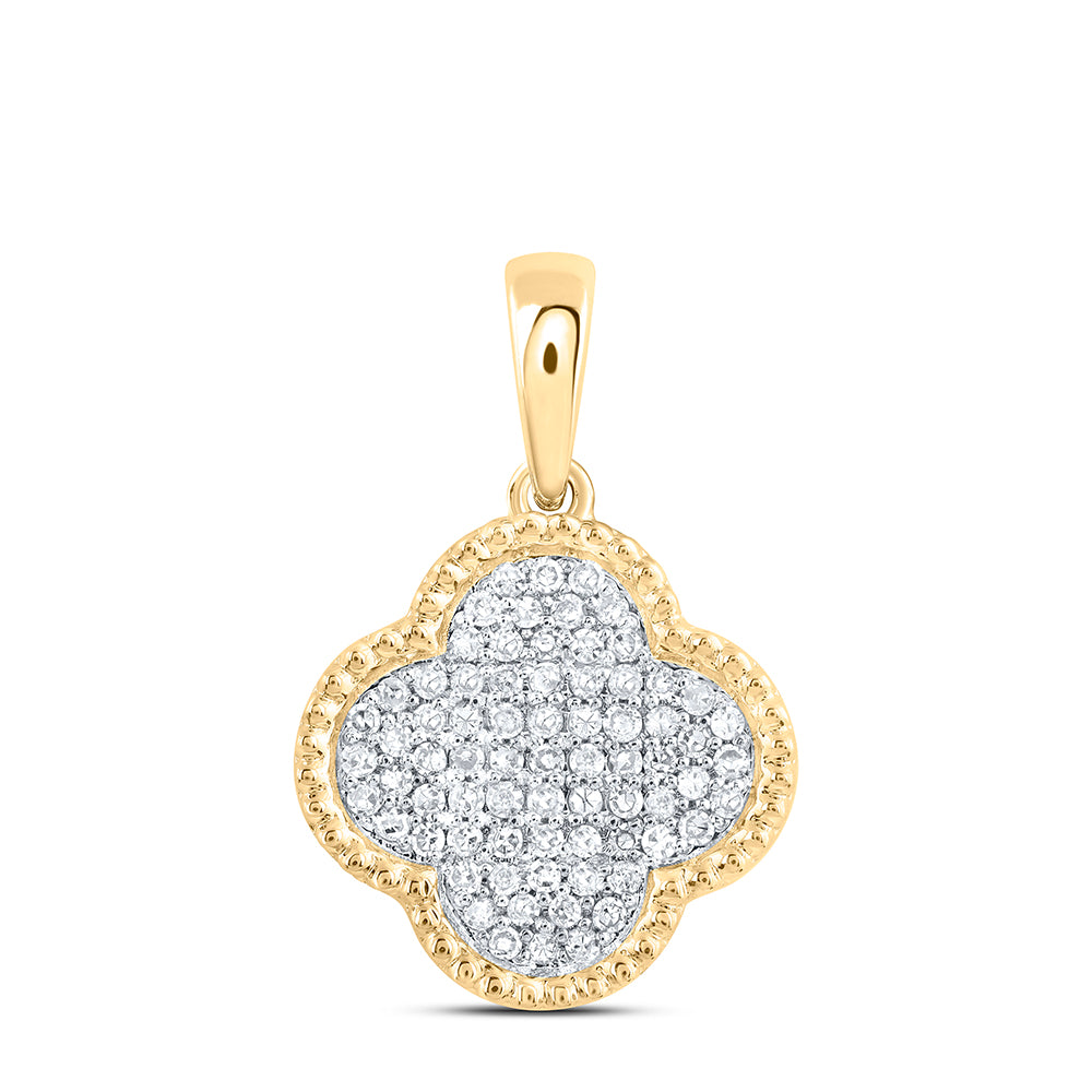 1/6CTW-DIA NK GIFT CLOVER PENDANT