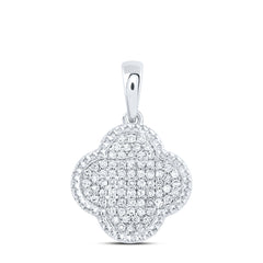 1/6CTW-DIA NK GIFT CLOVER PENDANT