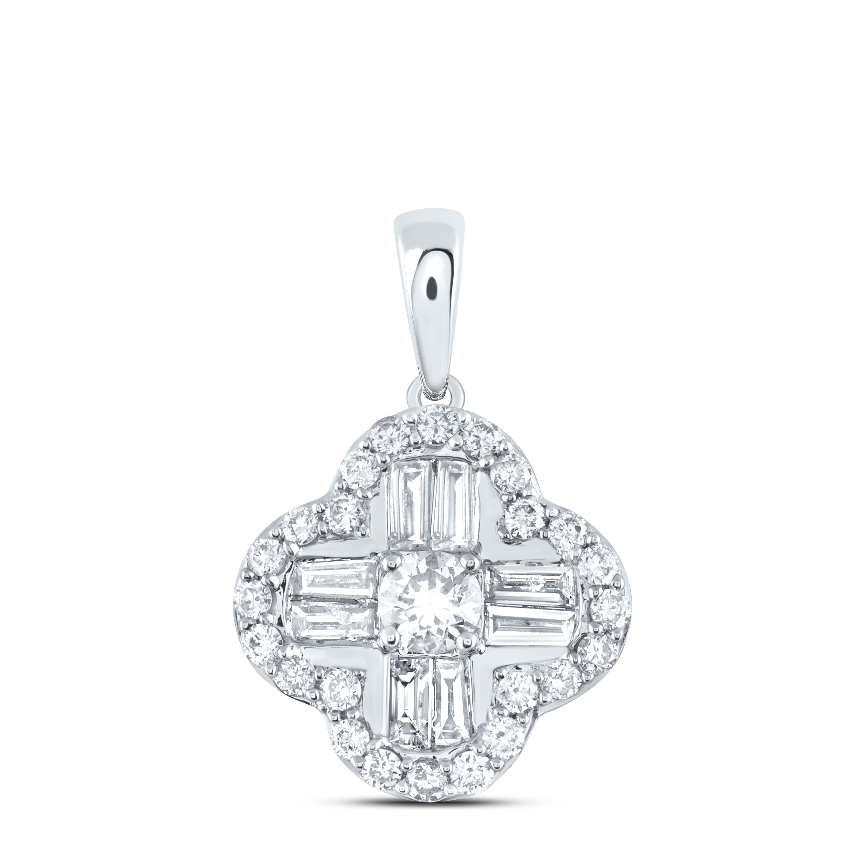 1/2CTW-DIA NK GIFT CLOVER PENDANT