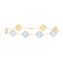 1CTW-DIA NK FASHION CLOVER BRACELET (7 INCH)
