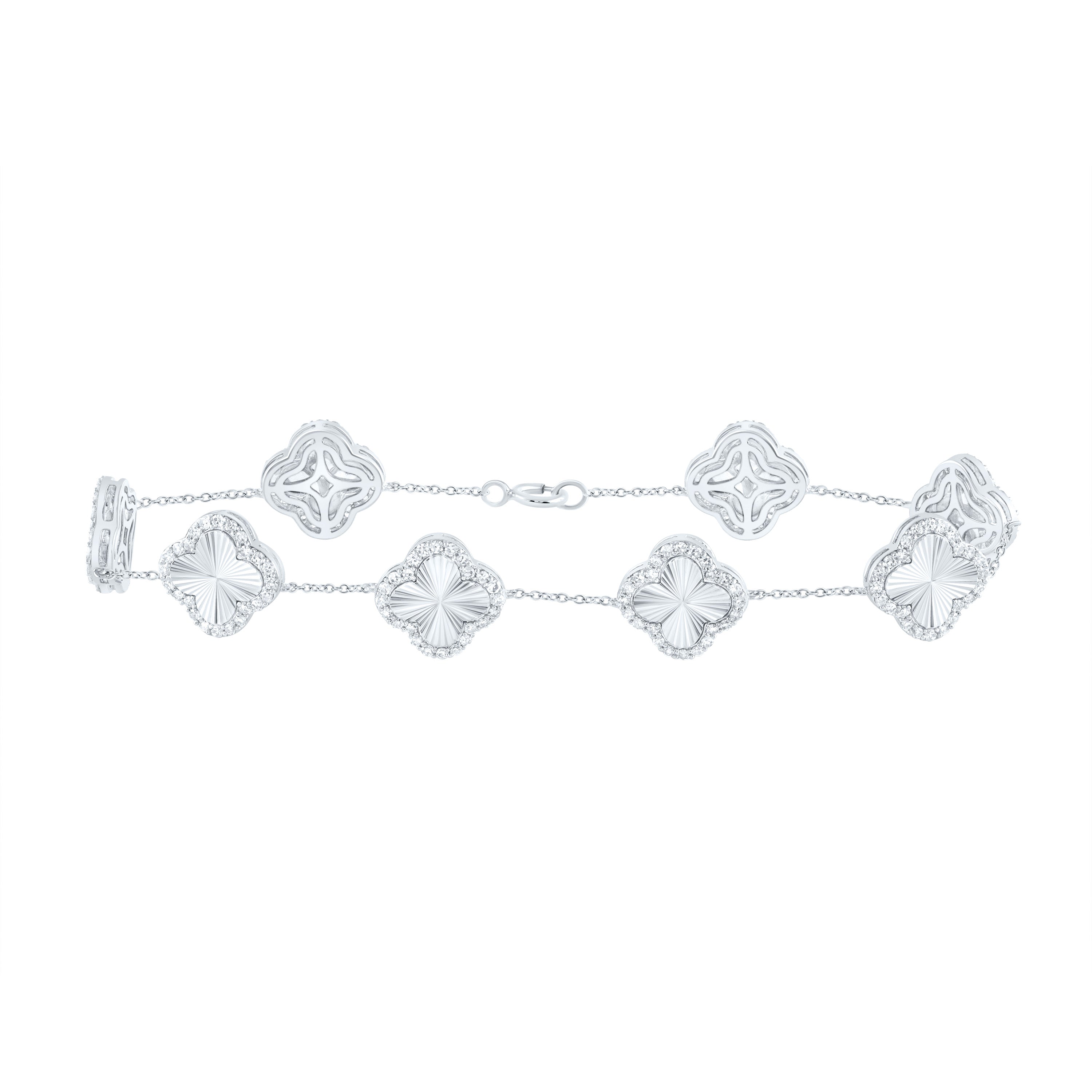 1CTW-DIA NK FASHION CLOVER BRACELET (7 INCH)