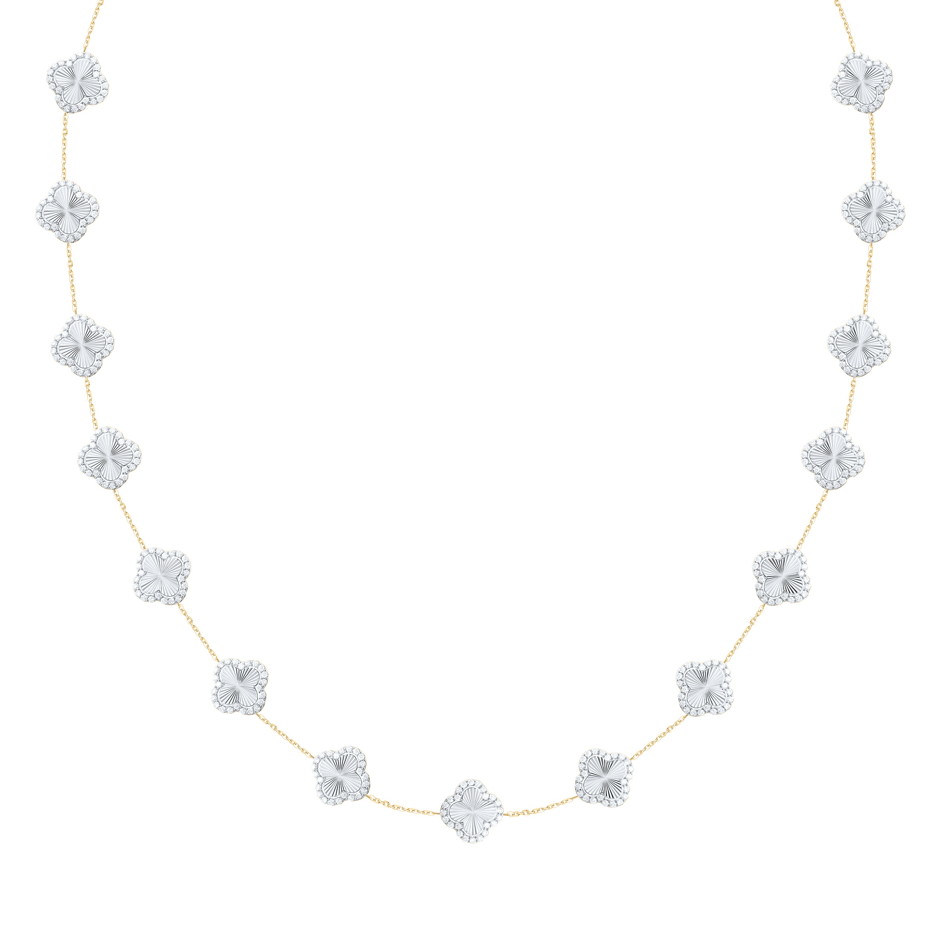 2 5/8CTW-DIA NK FASHION CLOVER NECKLACE (18 INCH)