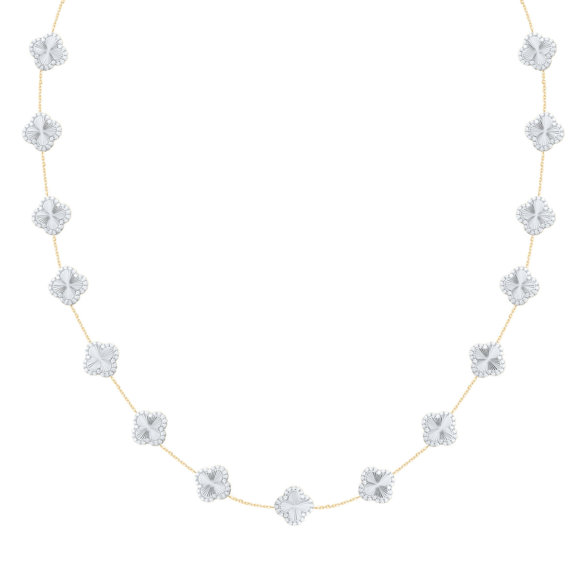 2 5/8CTW-DIA NK FASHION CLOVER NECKLACE (18 INCH)