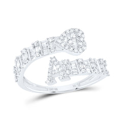 1/2CTW-DIA NK FASHION INITIAL "A" LADIES HEART CUFF RING
