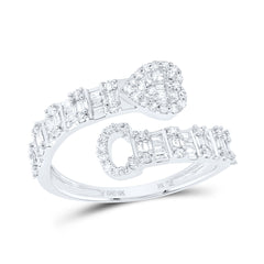 1/2CTW-DIA NK FASHION INITIAL "C" LADIES HEART CUFF RING