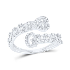 1/2CTW-DIA NK FASHION INITIAL "G" LADIES HEART CUFF RING
