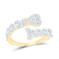 1/2CTW-DIA NK FASHION INITIAL "I" LADIES HEART CUFF RING