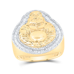 7/8CTW-DIA NK "BUDDHA" MENS RING