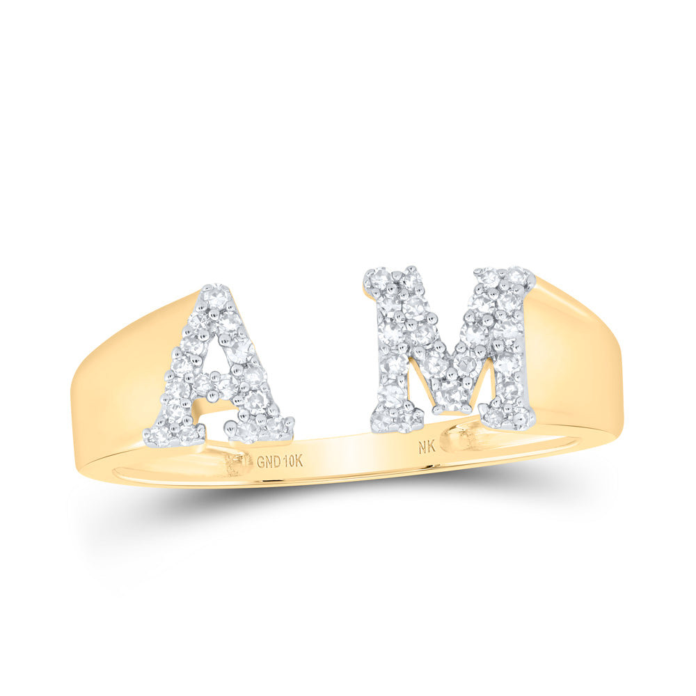 1/6CTW-DIA NK GIFT INITIAL "AM" LADIES RING
