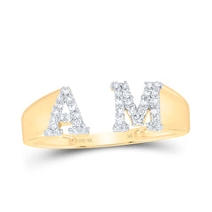 1/6CTW-DIA NK GIFT INITIAL "AM" LADIES RING