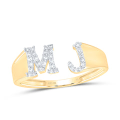 1/8CTW-DIA NK GIFT INITIAL "MJ" LADIES RING