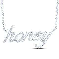 10K White Gold 1/3 CTW-Natural Diamond Gift "Honey" Necklace (18 Inch ) 1.60 Gram